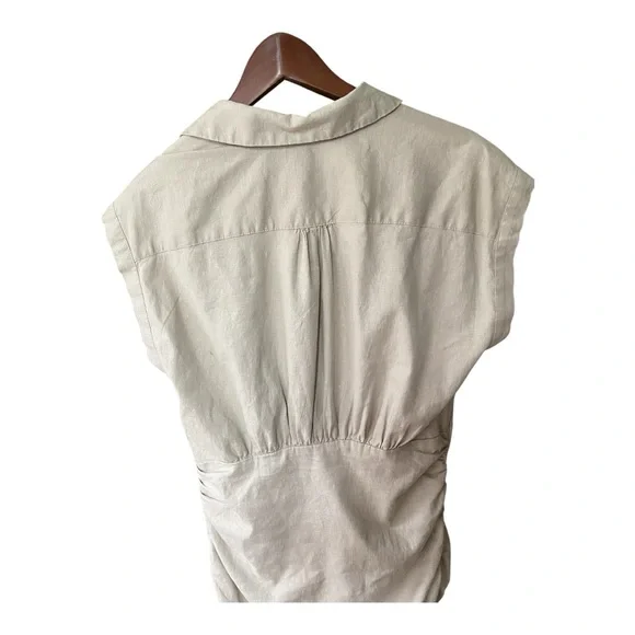 Anthropologie Tan Maxi Dress Polo Collar Dolman Sleeves - Picture 5 of 9